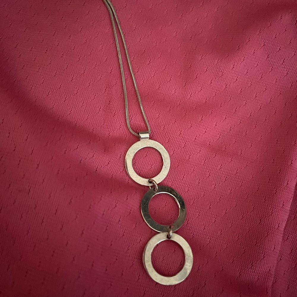 Sterling silver triple circle necklace